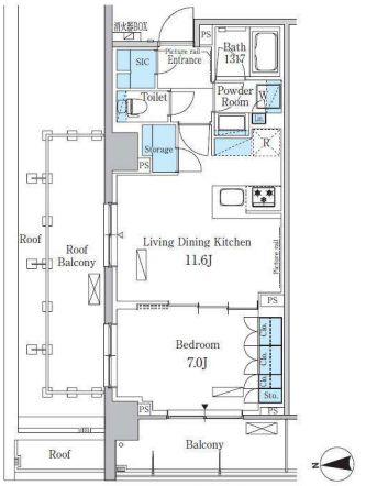 1LDKの間取り画像